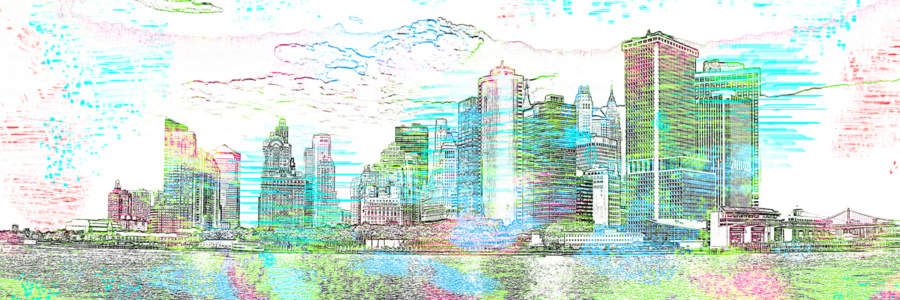 color of the skyline (photo art edition)<br>photo art edition - limitiert color of the skyline (photo art edition) - PHOTOGALERIE WIESBADEN - new york city - fascensation